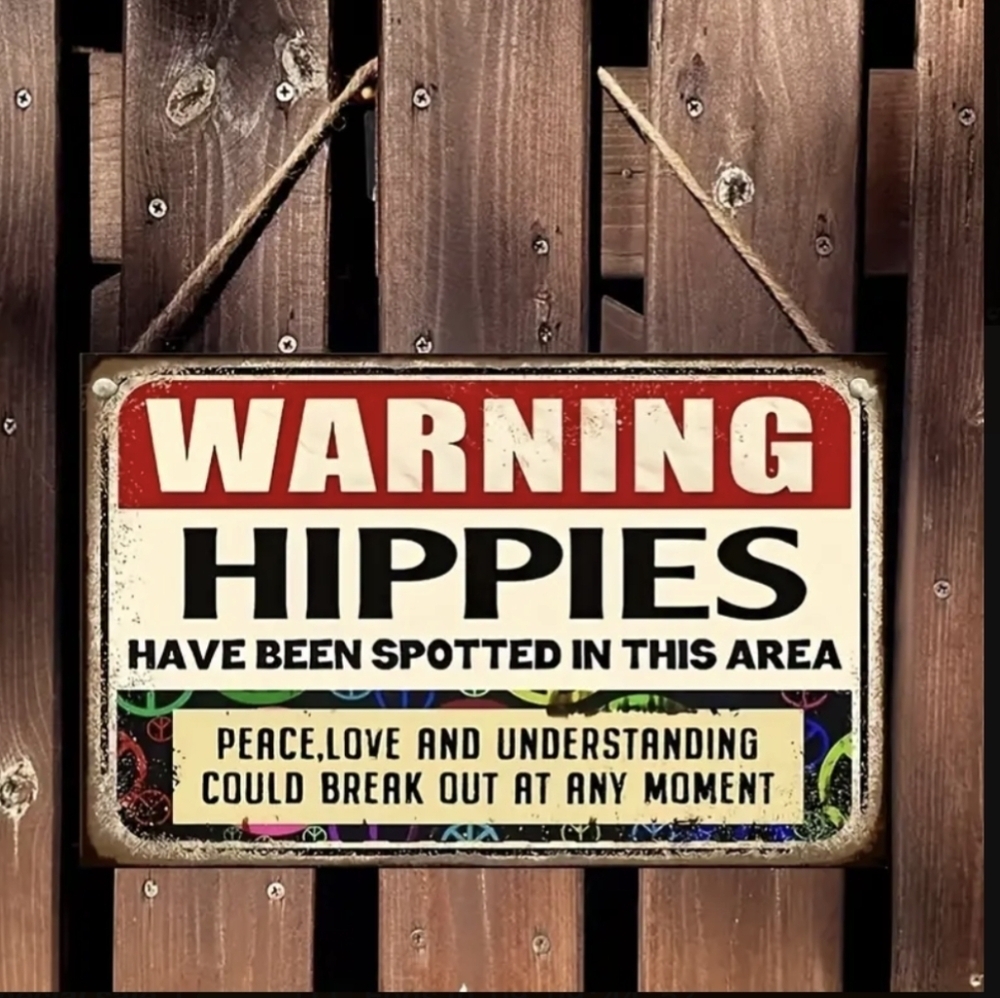 Hippie Sign Peace Love 70s Style Artwork Signs Baby Boomer Gift For Baby Boomers